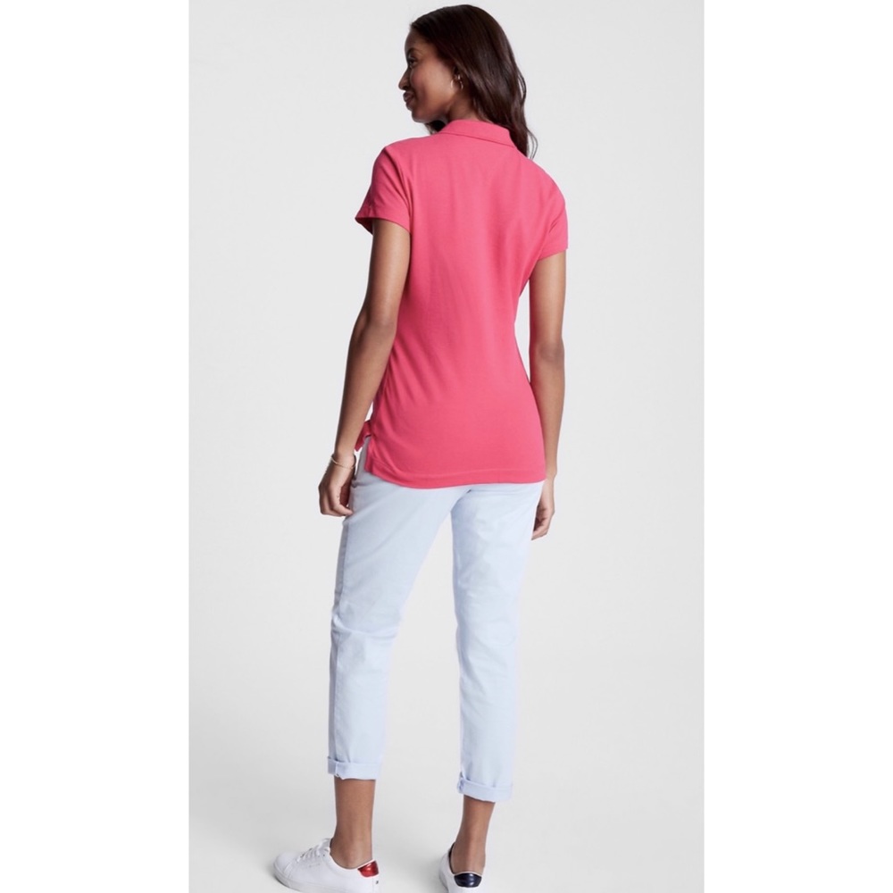 TOMMY HILFIGER • Bubblegum Pink Short Sleeve Polo Shirt, XS - Picture 3 of 16
